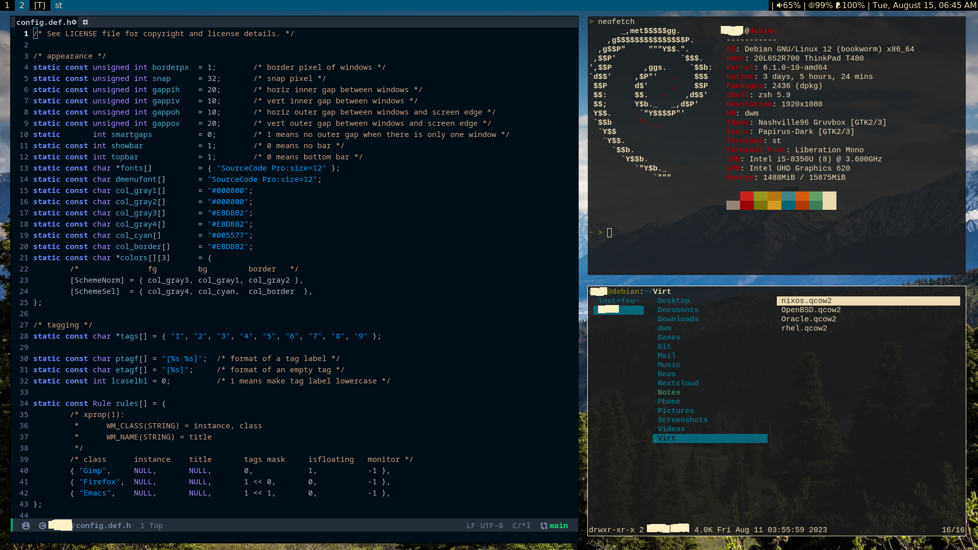 Screenshot of a Unix Desktop