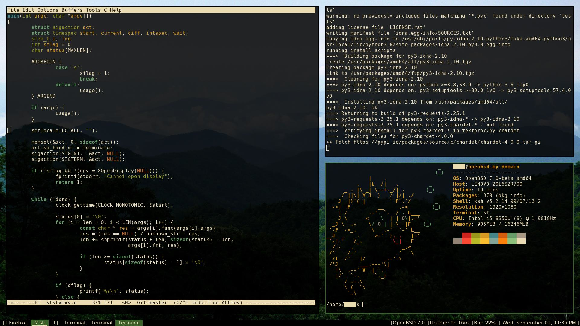 Screenshot of a Unix Desktop