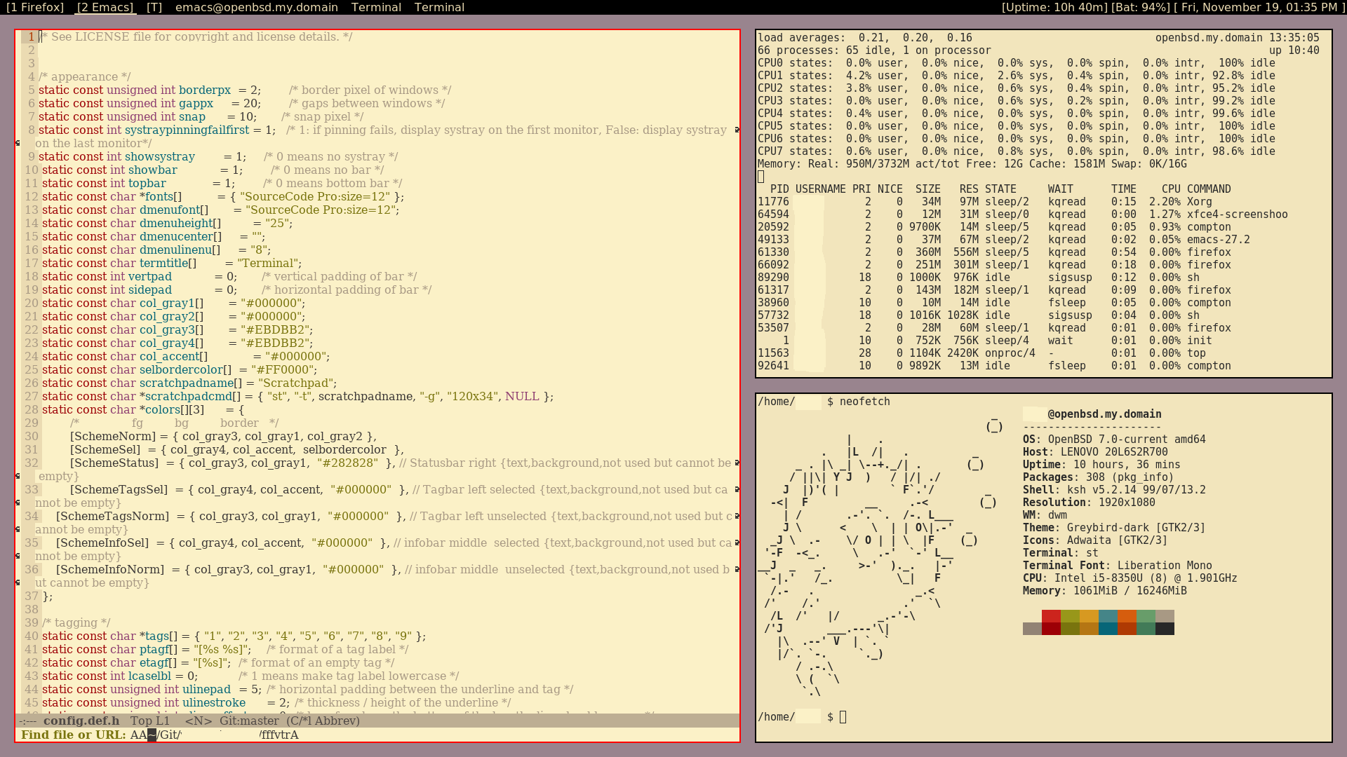 Screenshot of a Unix Desktop